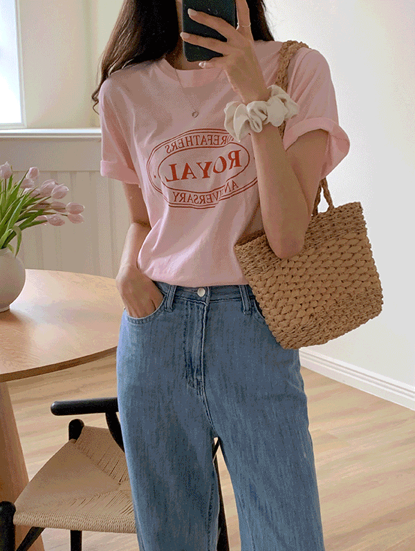 로얄 배색 반팔 티셔츠 - t(4color)로빈유